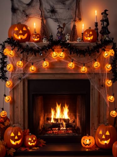 10.5Ft Halloween Pumpkin String Lights (Orange Pumpkin Lights / 11.5FT)