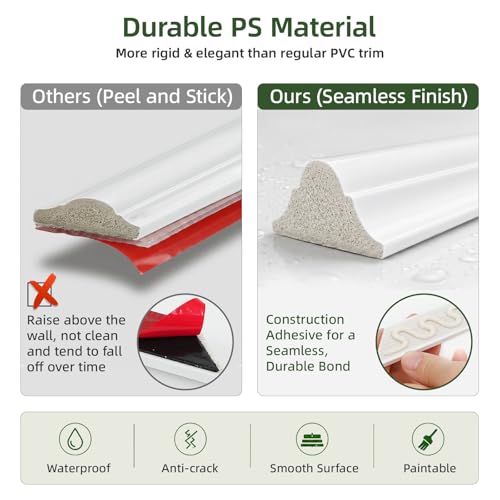 6 Pcs Pre Cut Wall Molding Kit