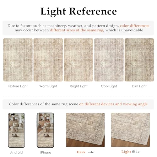 Beige 10x12 Neutral Area Rugs for Living Room (Vintage Beige / 10' x 12' (Rectangular))