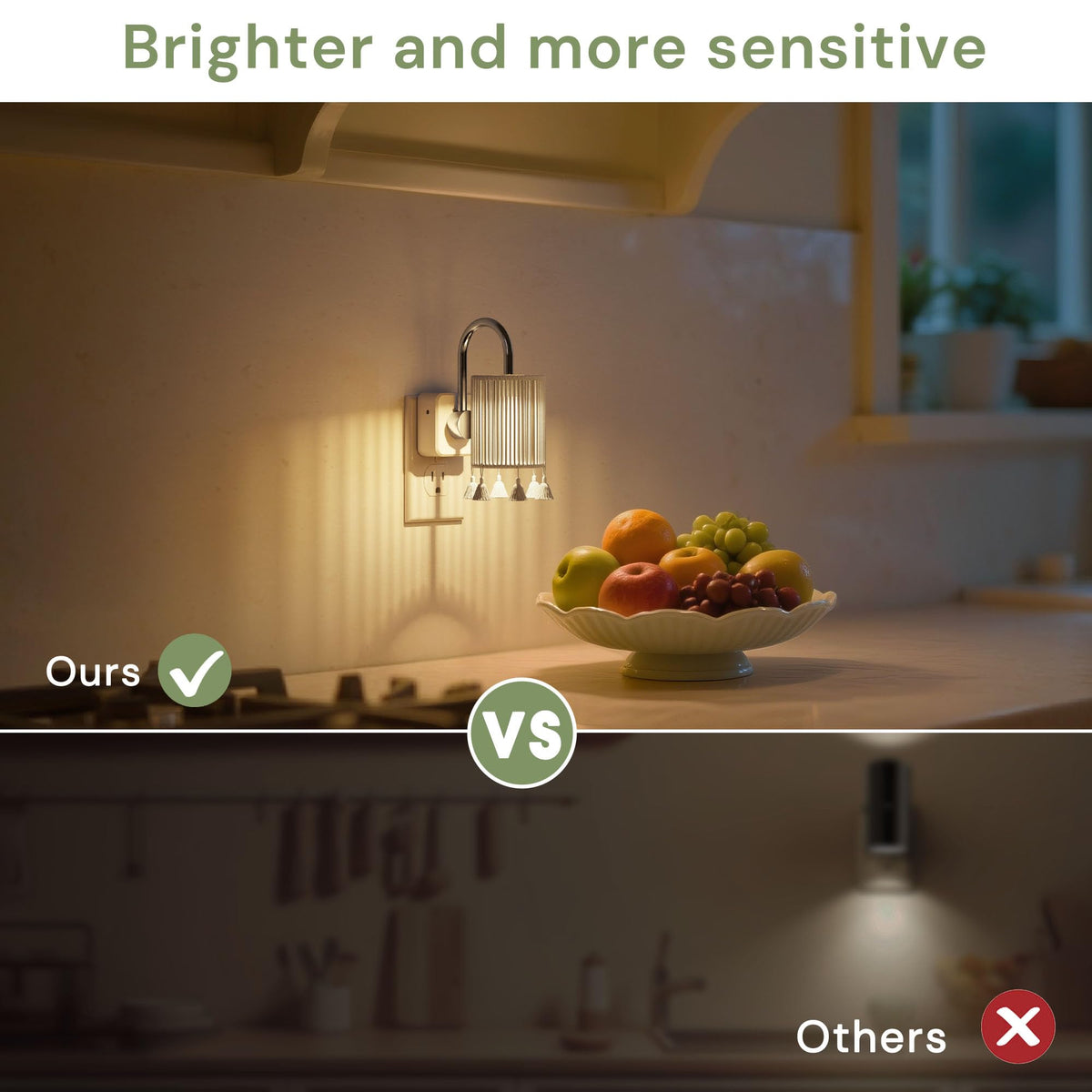 Night Lights Plug into Wall (Silver pole -3000k / 1 Pack)