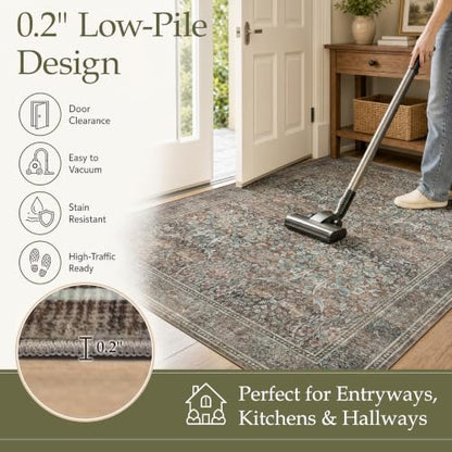 3x5 Washable Rug (Vintage Brown / 3' x 5' (Rectangular))