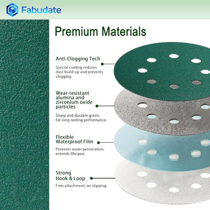 5 Inch 8 Hole Hook and Loop Zirconia Sanding Discs