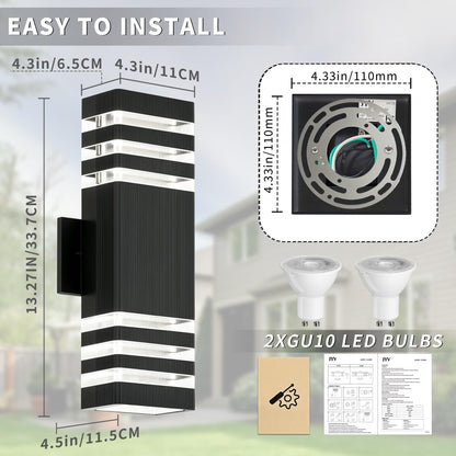 Dusk to Dawn Square Outdoor Wall Lights (Dusk to Down-4 PACK)