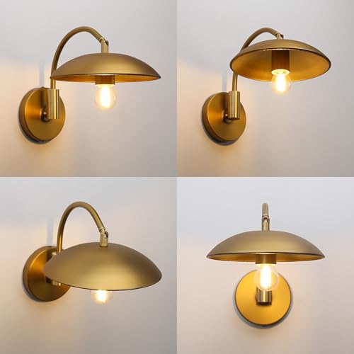 Modern Brass Wall Sconce Hardwired 2 Pack