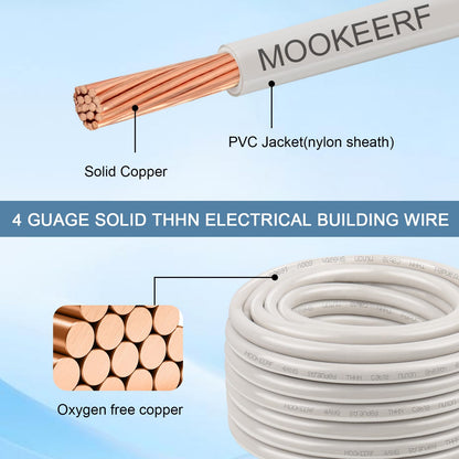 THHN Wire 4 Gauge 100FT (White / 4 Gauge 100FT)