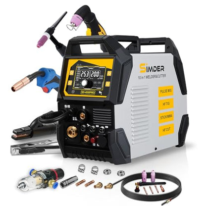 SSimder MIG Welder 110V 220V Dual Voltage MIG Welding Machine Multiprocess Welder for Home DIY