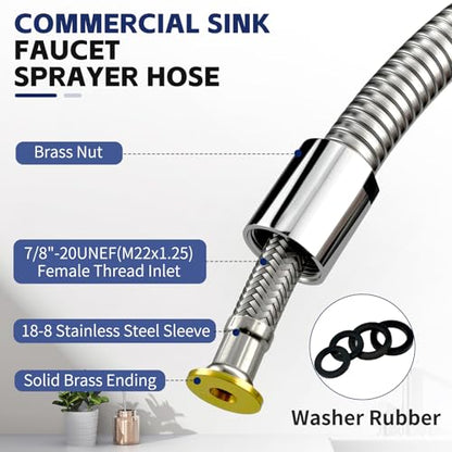 Commercial Pre Rinse Kitchen Sink Sprayer Hose