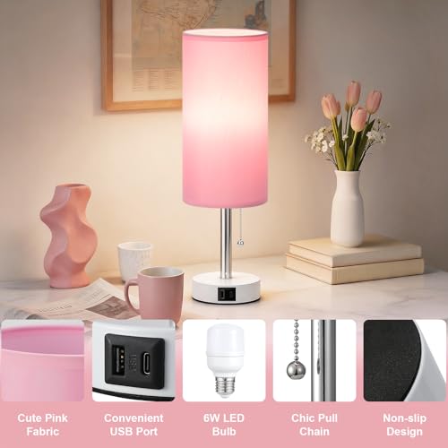 Pink Small Table Lamp for Bedroom