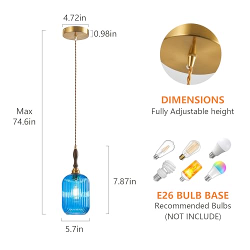 Modern Glass Pendant Light Ribbed 1