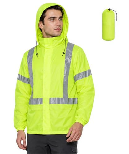 Mens Reflective Rain Jacket