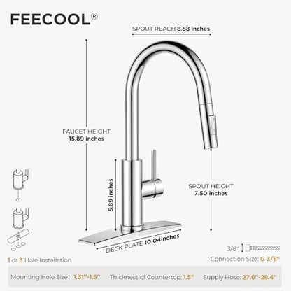 Kitchen Faucet with Pull Down Sprayer
