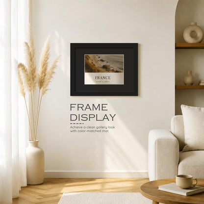 12x16 Black Wooden Picture Frame (Black Frame Black Mat / 12x16)