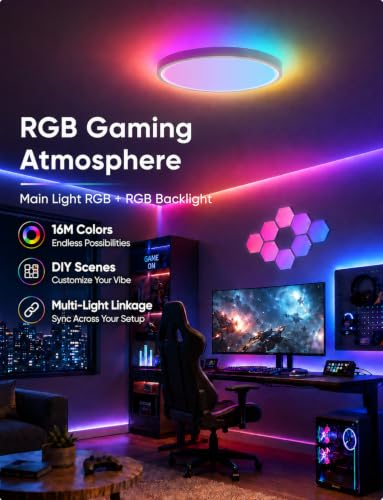 Smart RGB Ceiling Light 12 Inch RGBCCT WiFi App Voice Control