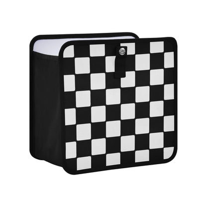 Checkered Black White Car Trash Can Car Organizer Car Garbage Can with Adjustable Strap for Back Front Seat Console Waterproof Leakproof Collapsible Portable 11 Inch Checkerboard (Checkerboard / M)