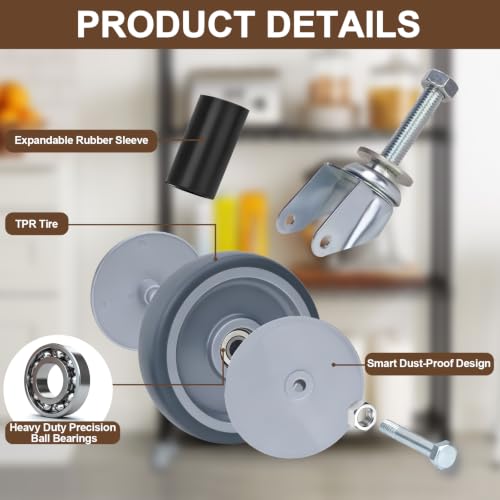 Expanding Stem Casters No Brake