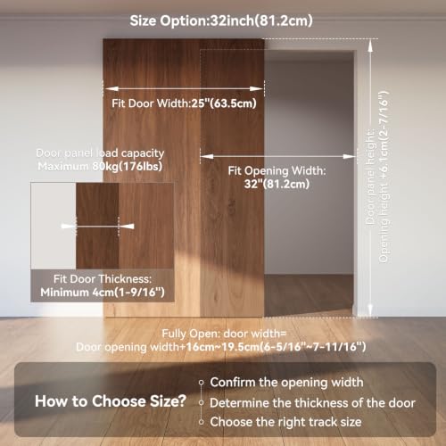 Concealed Sliding Barn Door Hardware with Soft Close Mechanism