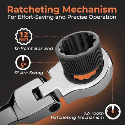 Flex Head Ratcheting Wrench Set