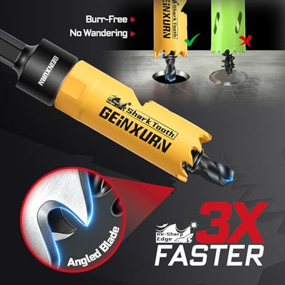 3/4 Inch(19mm) Hole Saw, 2PCS HSS Bi-Metal Hole Saw Kit with Shark Tooth Hole Cutter for Wood,Drywall, PVC Boards and Thin Metal (2 PCS 3/4")