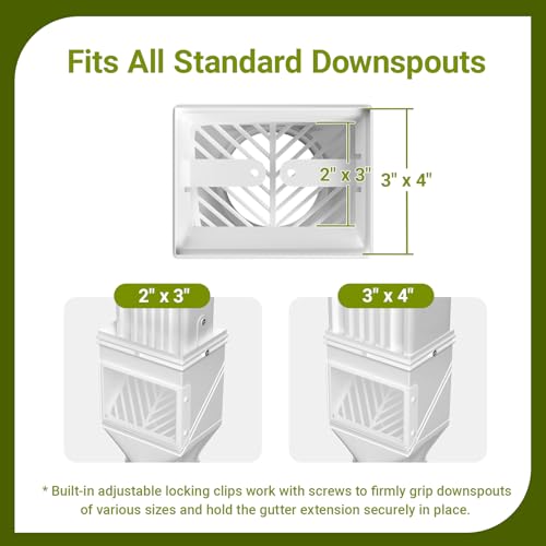 2 Pack Rain Gutter Downspout Extension with Cleanout Window