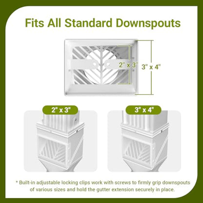 2 Pack Rain Gutter Downspout Extension with Cleanout Window