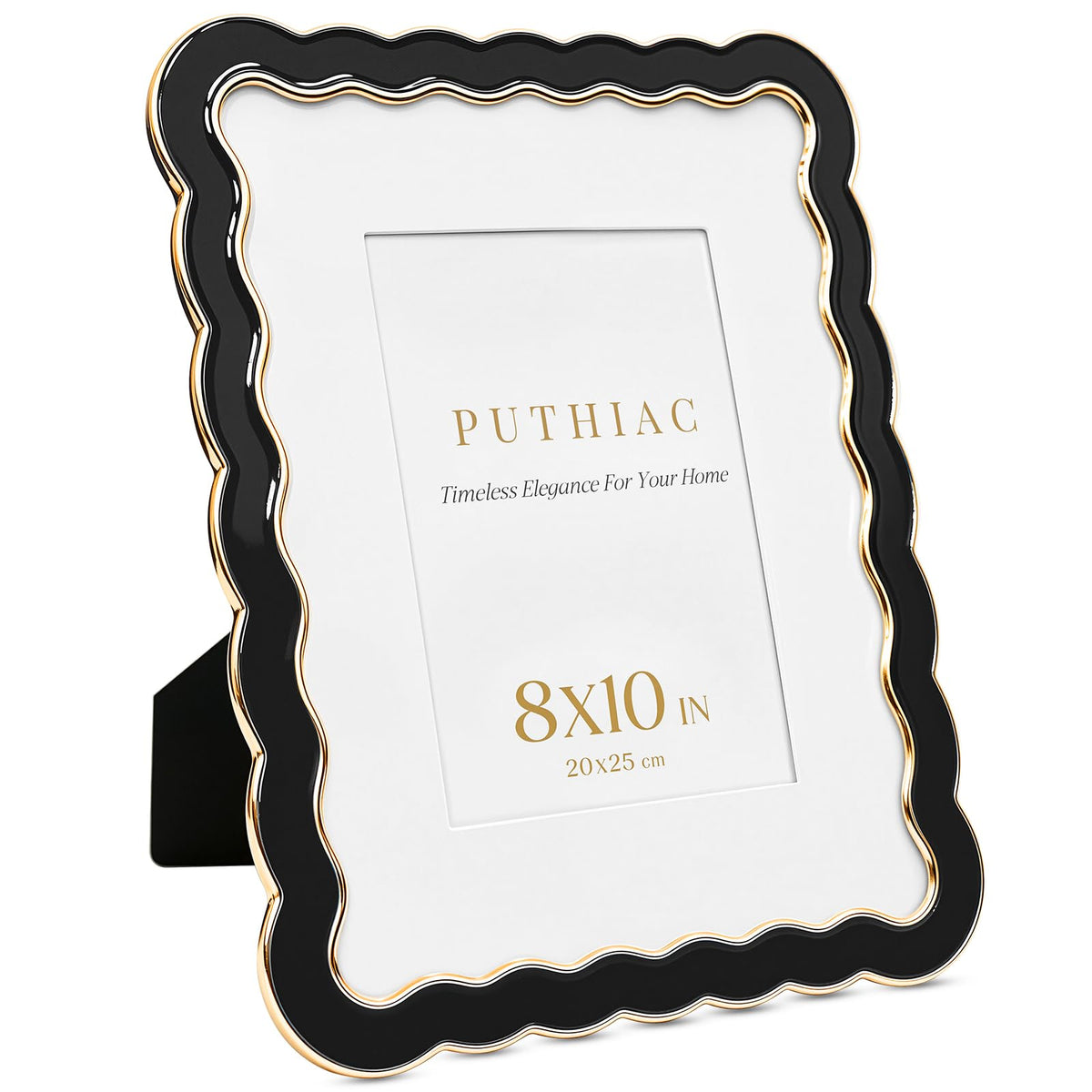 8x10 Scalloped Wavy Metal Picture Frame (Ink Matte Black / 8x10)