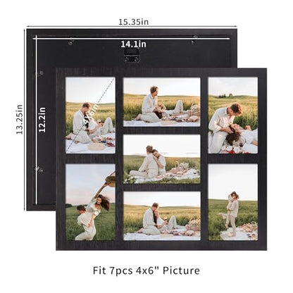 4x6 Picture Frame Collage for Wall Decor (Rustic Black / 13x15in (1Pack))