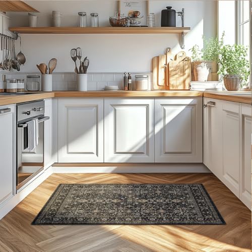 Washable Small Area Rug 2×3 for Entryway (Dark Gray / 2' x 3' (Rectangular))