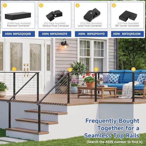 10FT Marine Grade Stainless Steel Black Handrail (10 Feet)