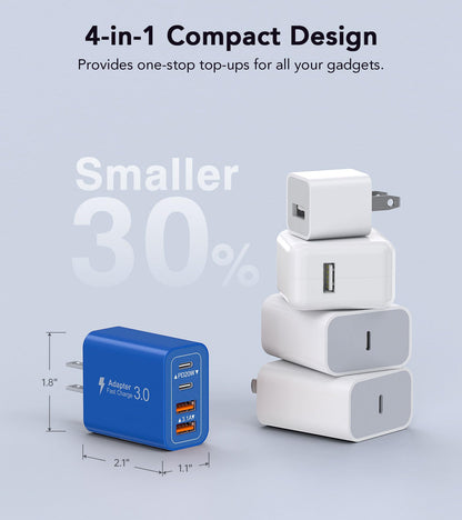 2Pack]40W USB C Super Fast Charger Cube (2Pack Blue / 40W)