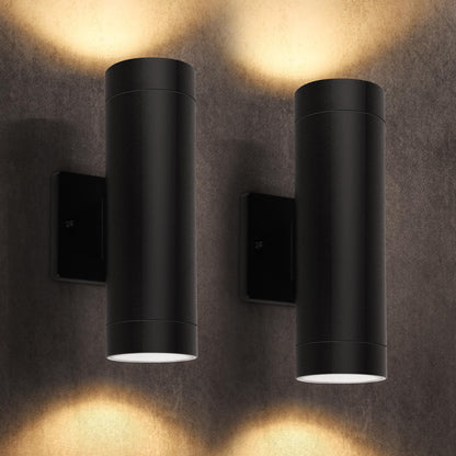 Outdoor Wall Light Fixtures (Black-On/Off / 2 Pack)