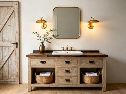 Modern Brass Wall Sconce Hardwired 2 Pack