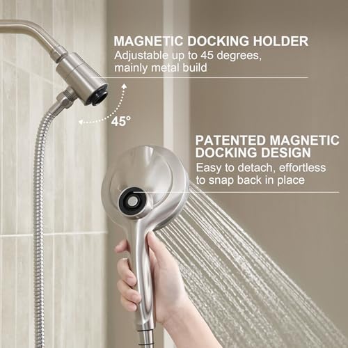 Magnetic Shower Head with Handheld Sprayer