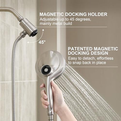 Magnetic Shower Head with Handheld Sprayer