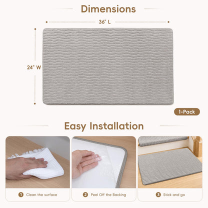 Stair Landing Mat (Light Grey / 2' x 3' (Rectangular))