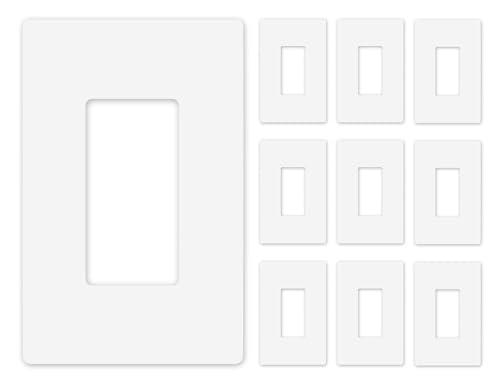 1 Gang Midsize Screwless Switch Plate (1 Gang - 10 Pack)