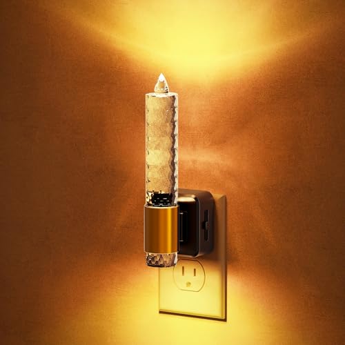 Night Light Flameless Candle Amber Night Lights Plug into Wall