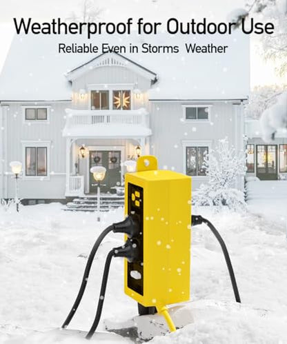 Outdoor Power Strip Weatherproof (Yellow / 25FT)