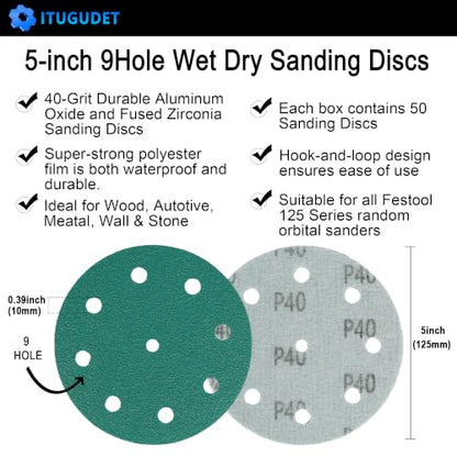 5 Inch 9 Hole All girt Sanding Discs Sandpaper