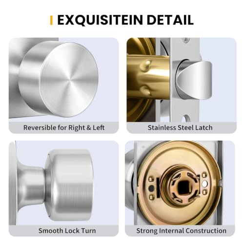Brushed Nickel Closet Door Knobs (Brushed Nickel)