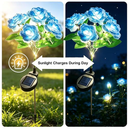 2 Pack Rose Solar Lights