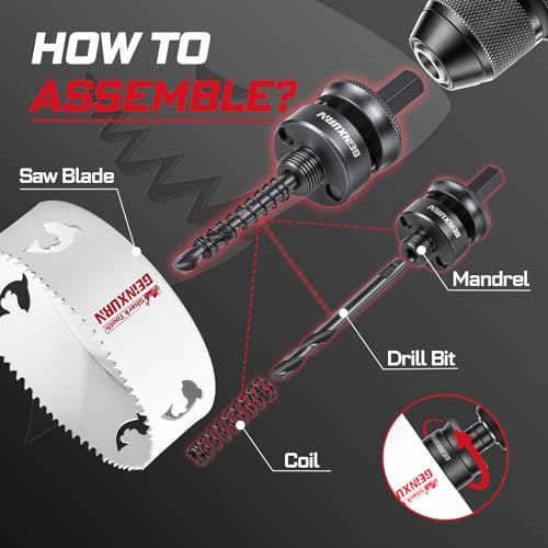 5 Inch(127mm) Hole Saw, 1PC HSS Bi-Metal Hole Saw Kit with Shark Tooth Hole Cutter for Wood,Drywall, PVC Boards and Thin Metal (1 PCS 5")
