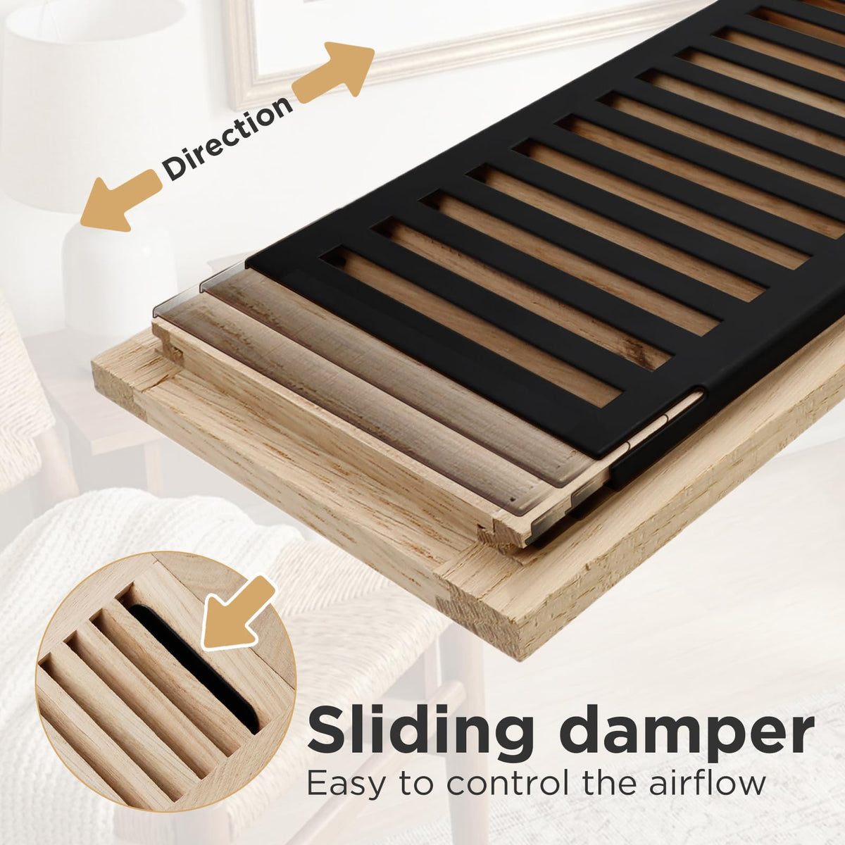 4x12 Inch Oak Floor Register (4x12 / Red-1pcs)