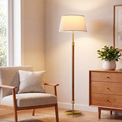 Mid Century Floor Lamp (Dimmable-Dark Walnut)