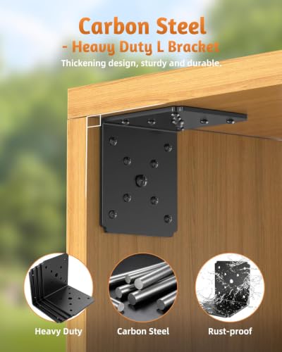 4 Pack L Brackets for Shelves Wood