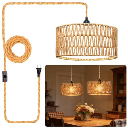 Boho Rattan Chandelier
