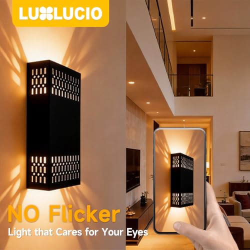 10.2" Black Indoor Outdoor Hardwired LED Wall Sconce (Black - Cutout Design / 2 pack)