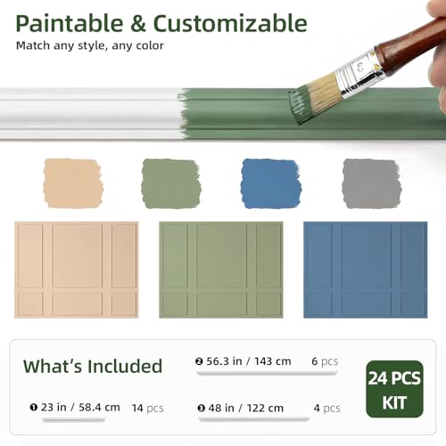 6 Pcs Pre Cut Wall Molding Kit