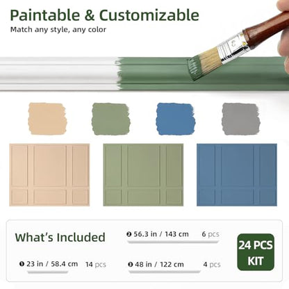 6 Pcs Pre Cut Wall Molding Kit