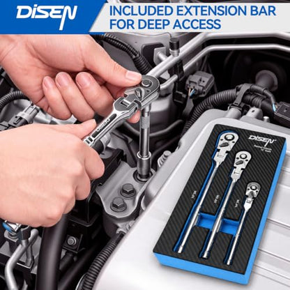 Flex Head Ratchet Wrench Set