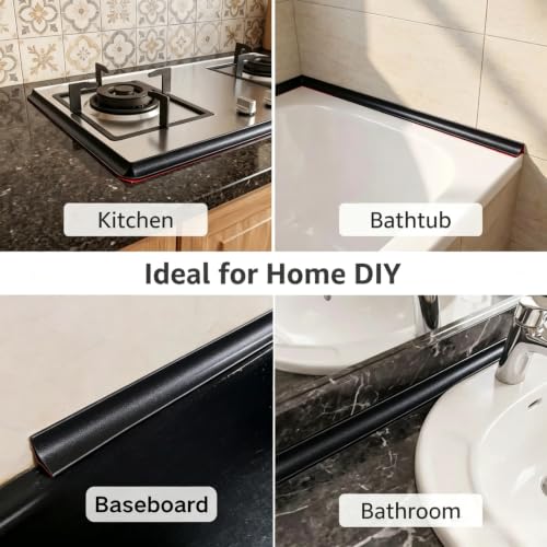 10ft Flexible Quarter Round Molding Peel and Stick Baseboard Trim